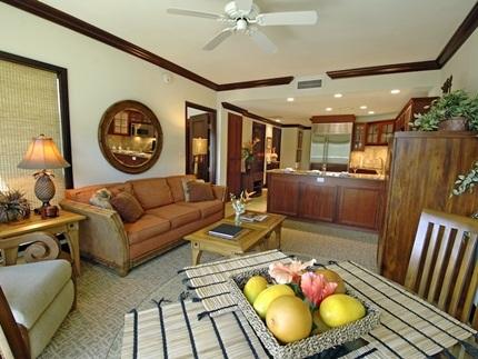 Waipouli Beach Resort Makai Suite Vacation Rental in Waipouli Kauai - Living Room
