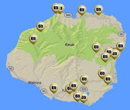 Kauai Attractions Map