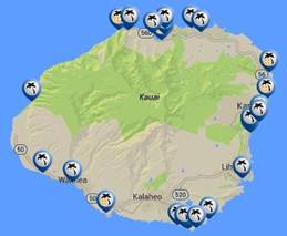 Kauai Beaches Map