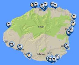 Kauai Beaches Map