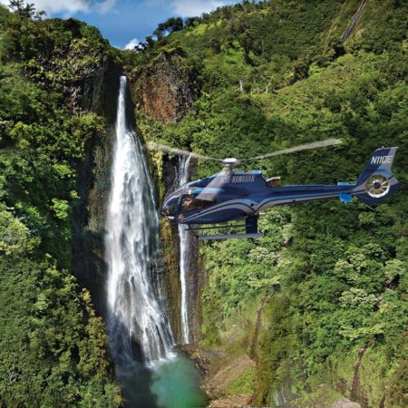A 50 minute Kauai Helicopter tour. Depart and return to Lihue airport.