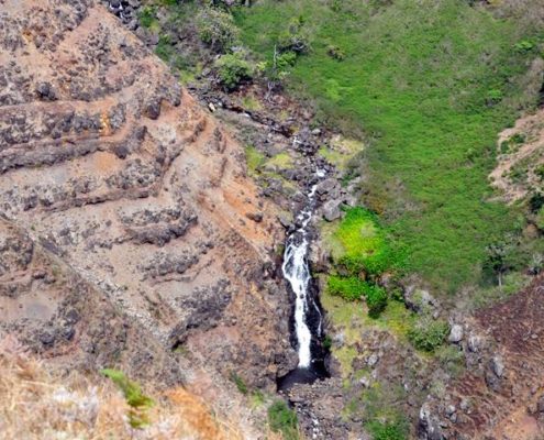 Waterfall Along Black Pipe Trail Kauai